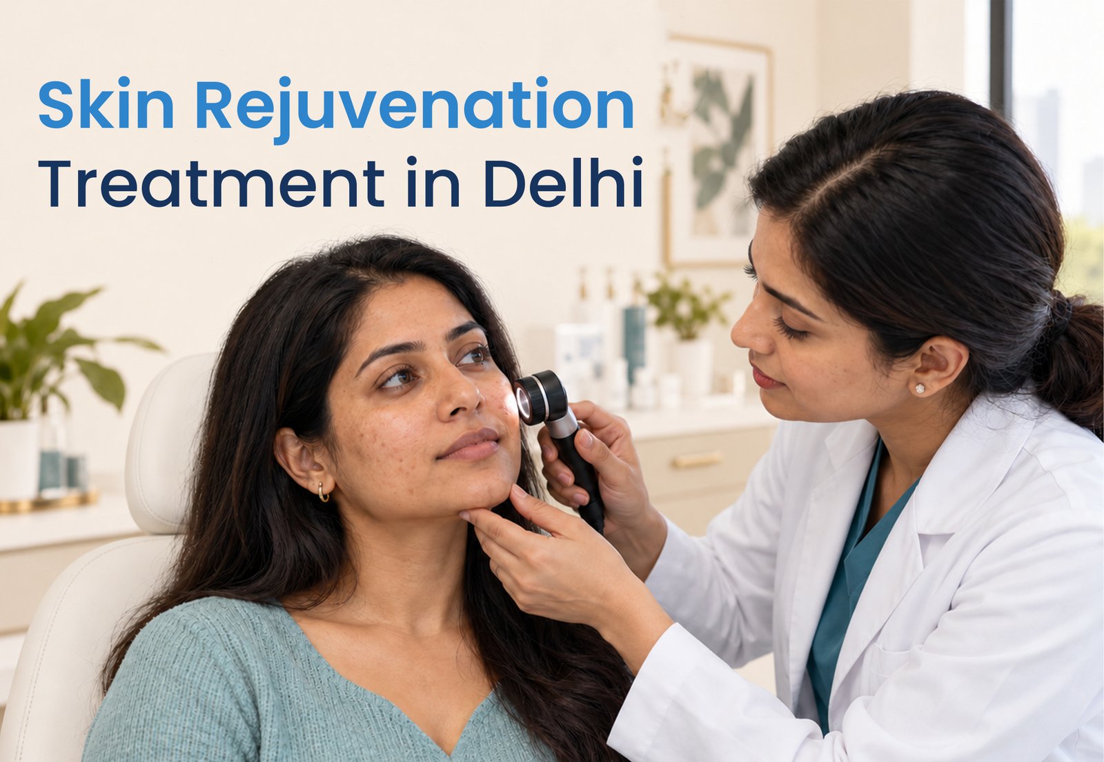 A skin specialist discussing rejuvenation treatment options